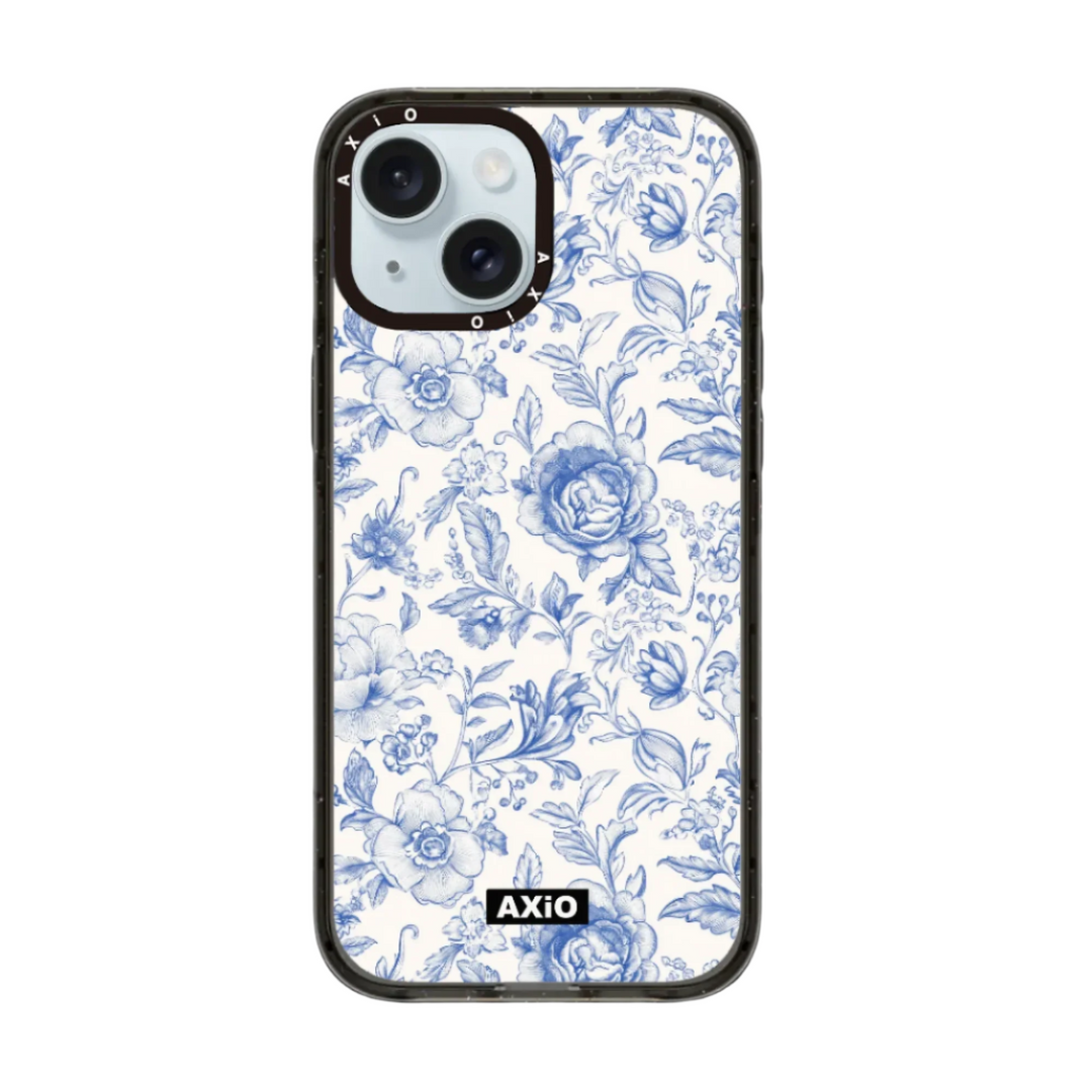AXIO Jardin Blue iPhone 15 MagSafe protective phone case — stylish, durable, and slim design
