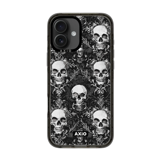 AXIO Noir Skull iPhone 16 Plus MagSafe case — slim, stylish, and protective phone cover

