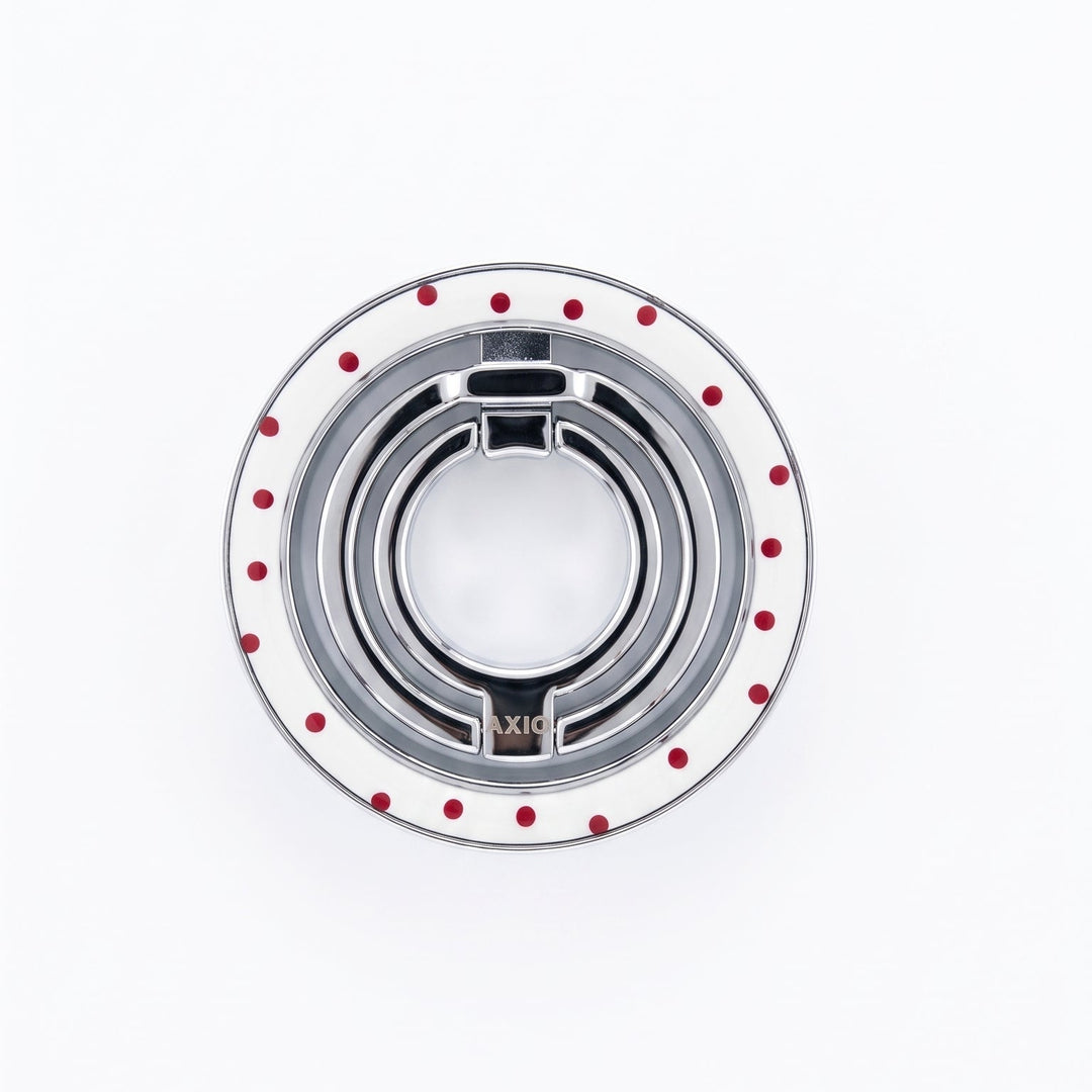 Dual-Layer Ring-Cream Polka Dot