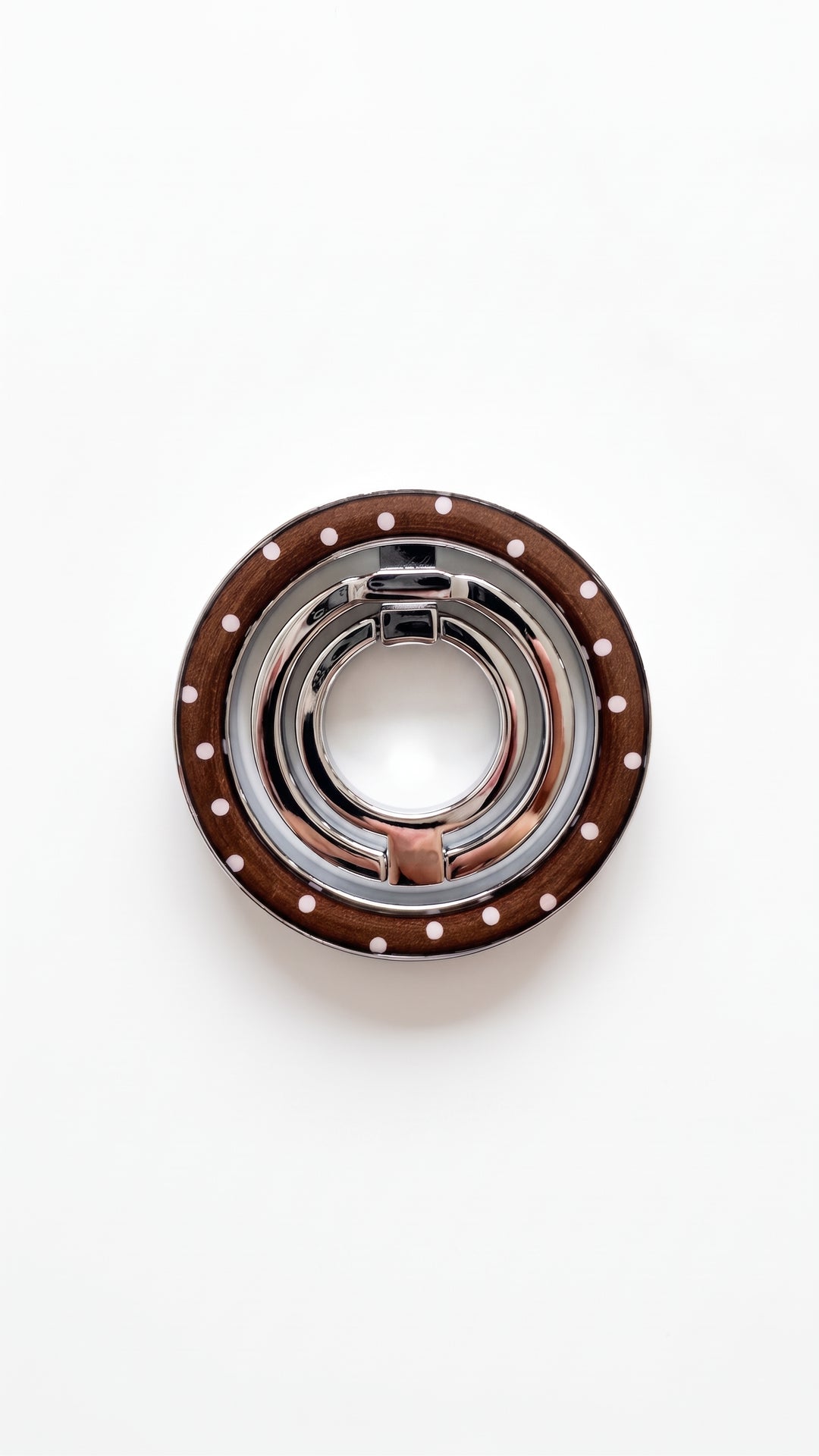 Dual-Layer Ring-Brown Polka Dot