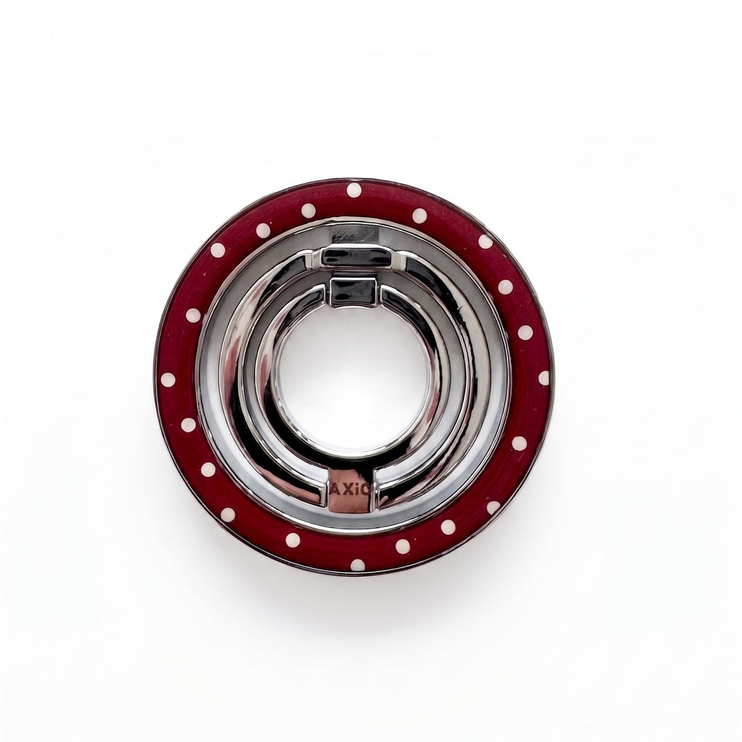 Dual-Layer Ring-Cherry Red Polka Dot