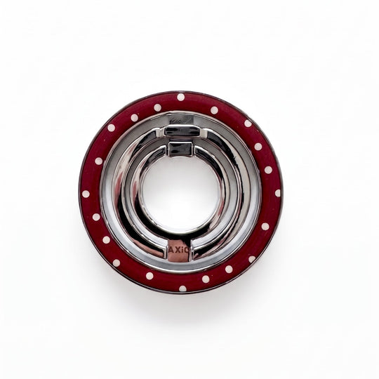 Dual-Layer Ring-Cherry Red Polka Dot