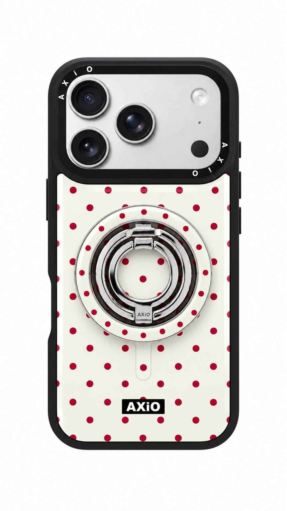 Dual-Layer Ring-Cream Polka Dot