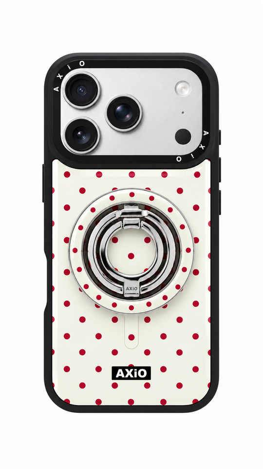 Dual-Layer Ring-Cream Polka Dot