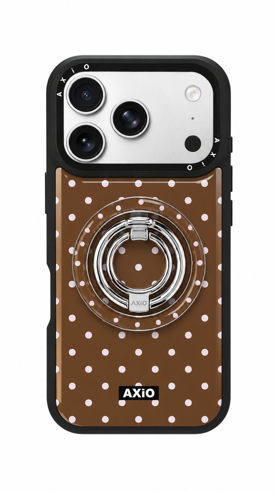 Dual-Layer Ring-Brown Polka Dot